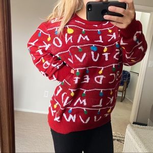 Stranger Things Red Lights Sweater Size XL